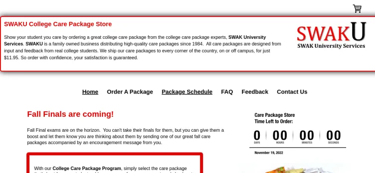 Screenshot SWAK University Services