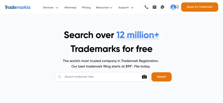 Screenshot Trademarkia