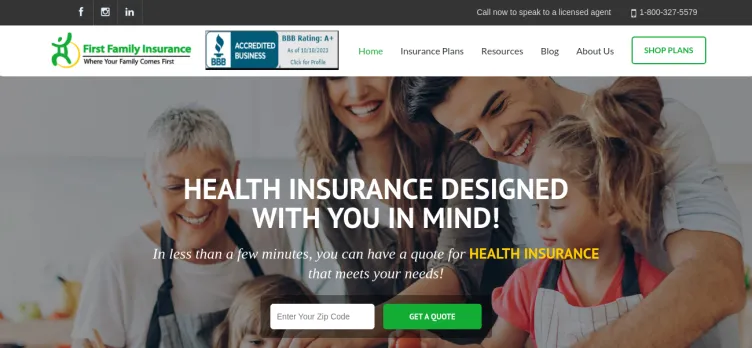 Screenshot First Family Insurance
