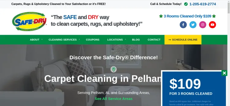 Screenshot Safe-Dry Carpet Cleaning
