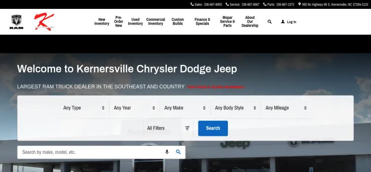 Screenshot Kernersville Chrysler Dodge