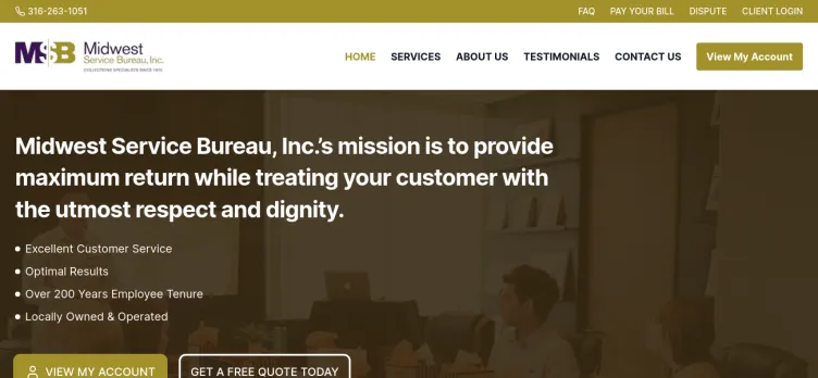 Screenshot Midwest Service Bureau