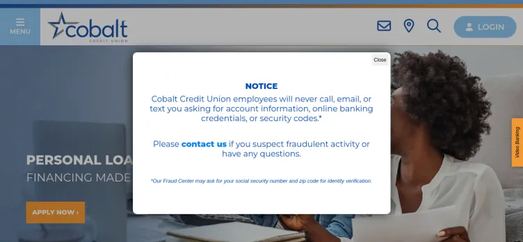 Screenshot Cobalt Credit Union
