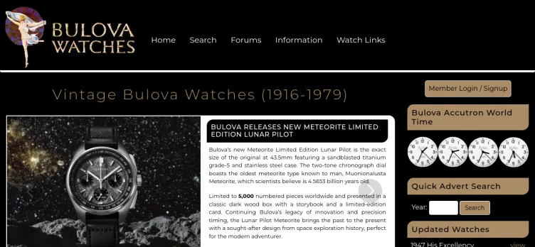 Screenshot Bulova Watches