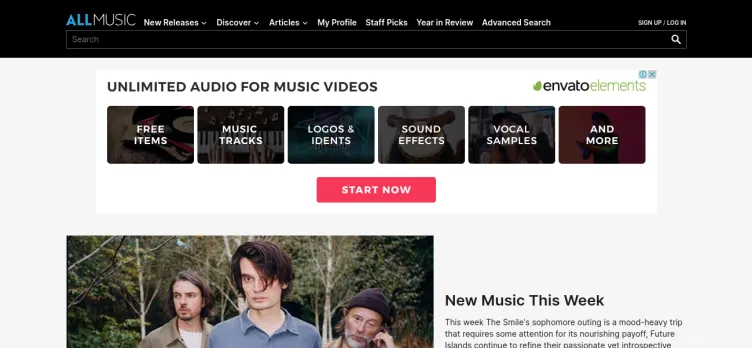 Screenshot AllMusic