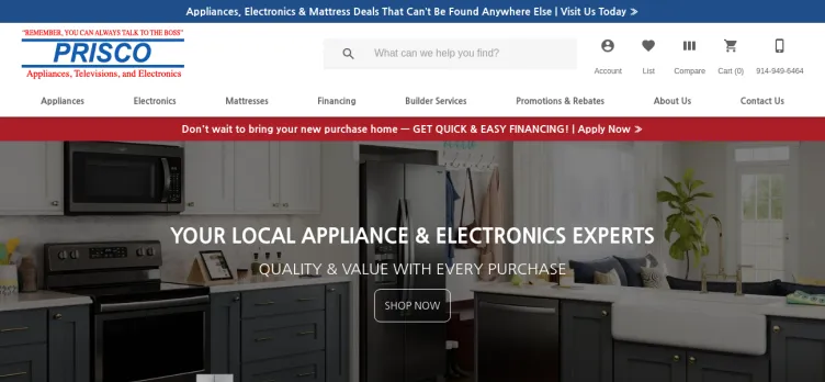 Screenshot Prisco Appliance & Electronics