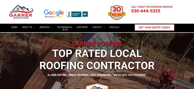 Screenshot Garner Roofing