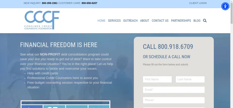 Screenshot Consumer Credit Counseling Foundation