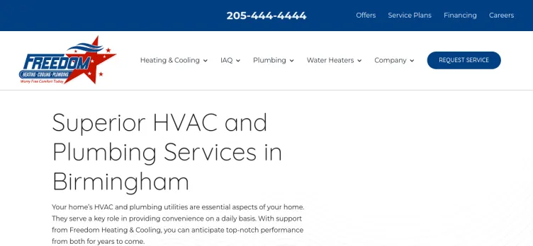 Screenshot Freedom Heating & Cooling