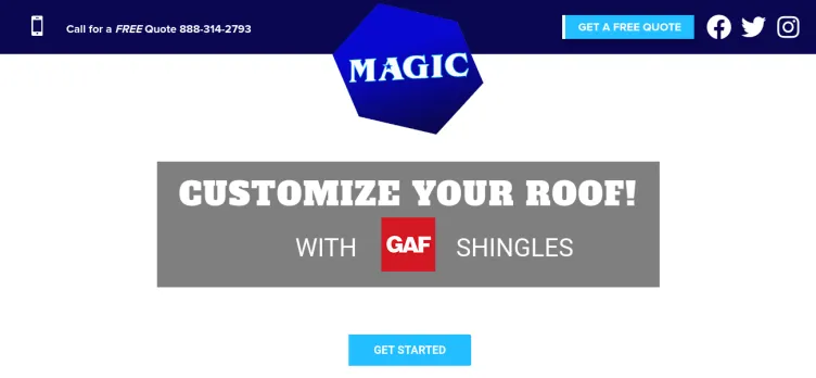 Screenshot Magic Roofing and Siding