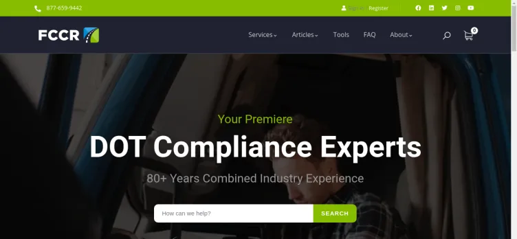 Screenshot Federal Carrier Compliance Registration