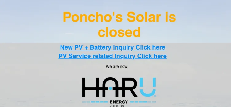 Screenshot Poncho's Solar Service
