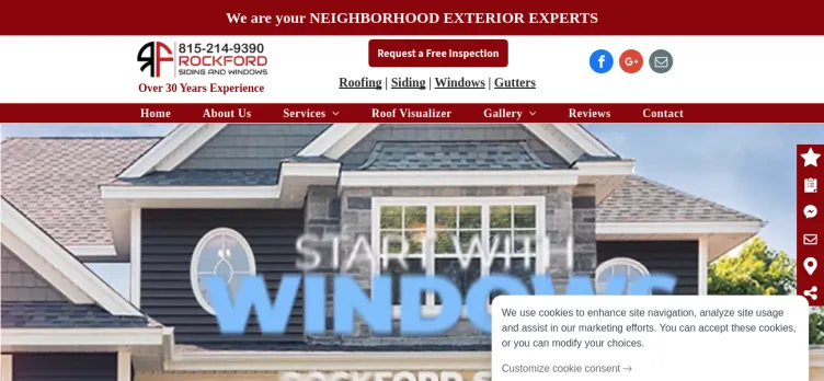 Screenshot Rockford Siding & Windows