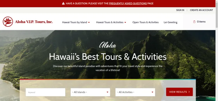 Screenshot Aloha V.I.P. Tours