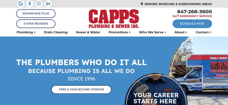 Screenshot Capps Plumbing & Sewer