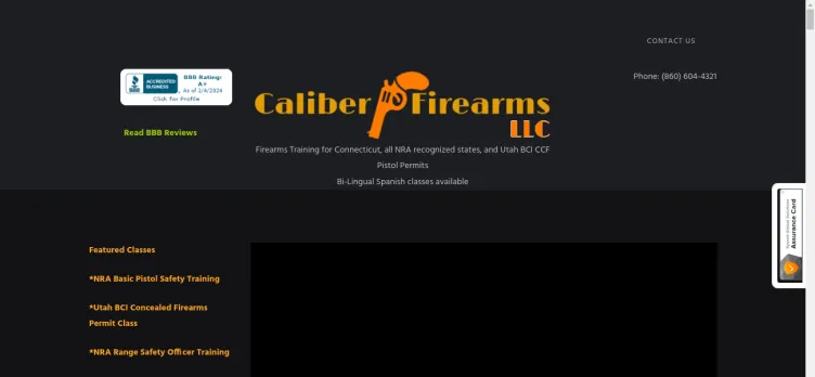Screenshot Caliber Firearms