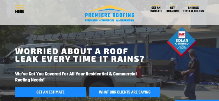 Screenshot Premiere Roofing