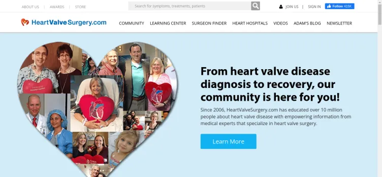 Screenshot HeartValveSurgery.com