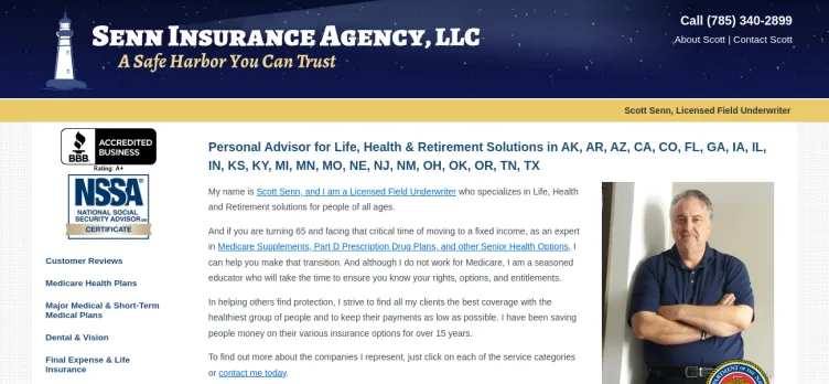 Screenshot Senn Insurance Agency