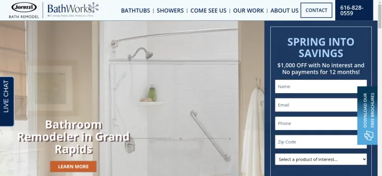 Screenshot BathWorks of Michigan