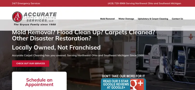 Screenshot Accurate Carpet Cleaning