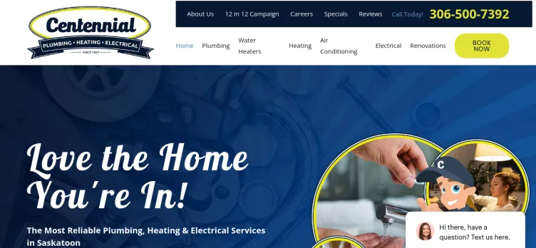 Screenshot Centennial Plumbing, Heating & Electrical