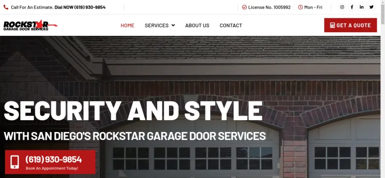 Screenshot Rockstar Garage Door Services