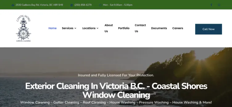 Screenshot Coastal Shores Window Cleaning