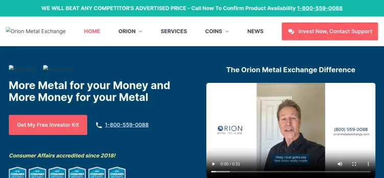 Screenshot Orion Metal Exchange