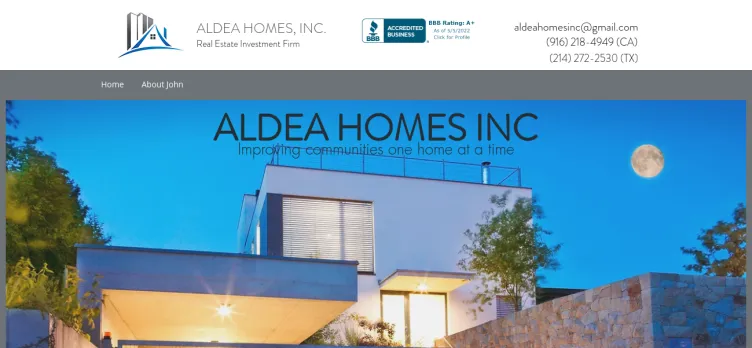 Screenshot Aldea Homes