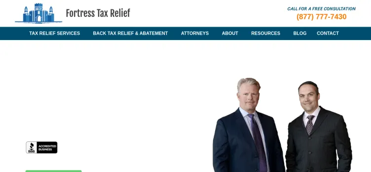 Screenshot Fortress Tax Relief