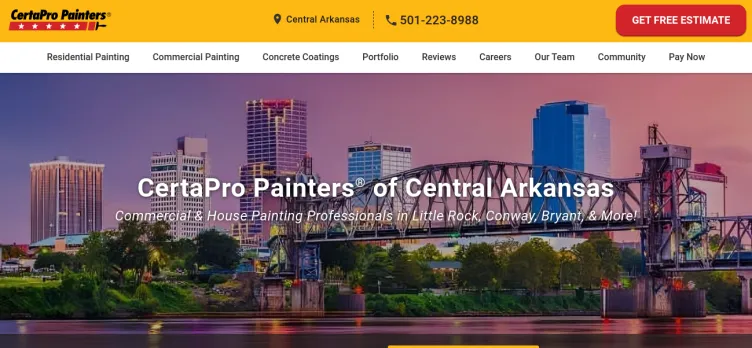 Screenshot CertaPro Painters of Central AR
