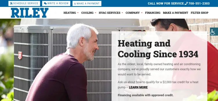 Screenshot Riley Heating & Cooling
