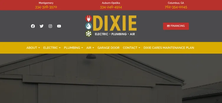 Screenshot Dixie Electric, Plumbing & Air