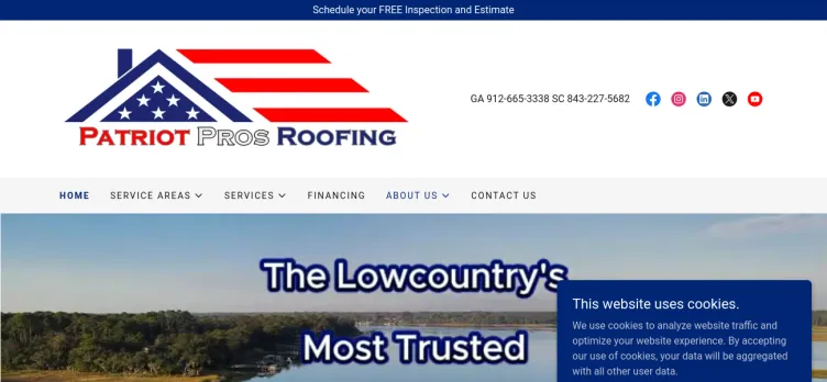 Screenshot Patriot Pros Roofing