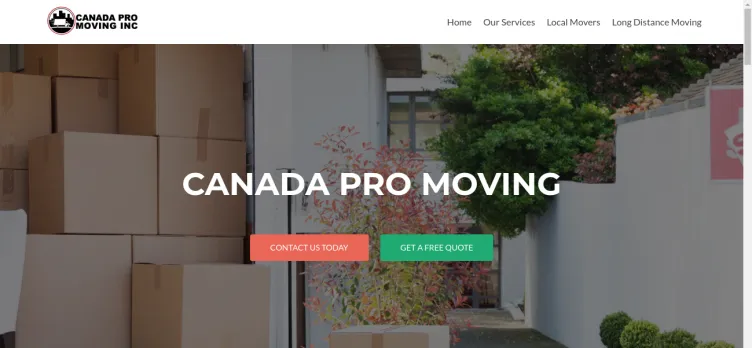 Screenshot Canada Pro Moving