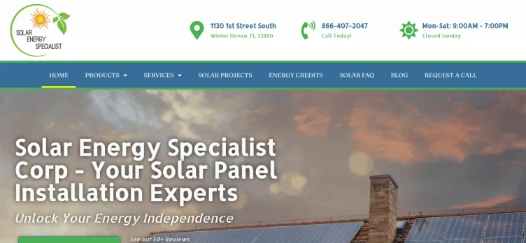 Screenshot Solar Energy Specialist
