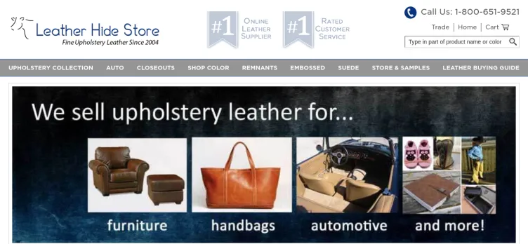Screenshot Leather Hide Store