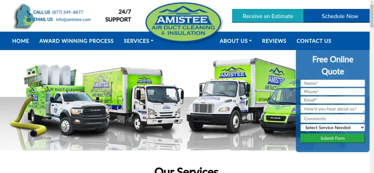 Screenshot Amistee Air Duct Cleaning