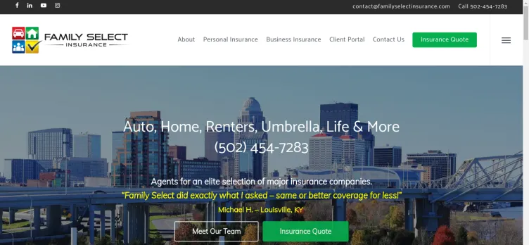 Screenshot Family Select Insurance