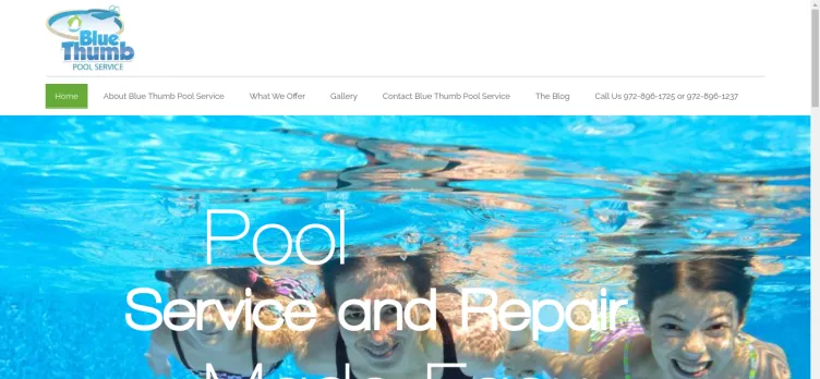 Screenshot Blue Thumb Pool Service