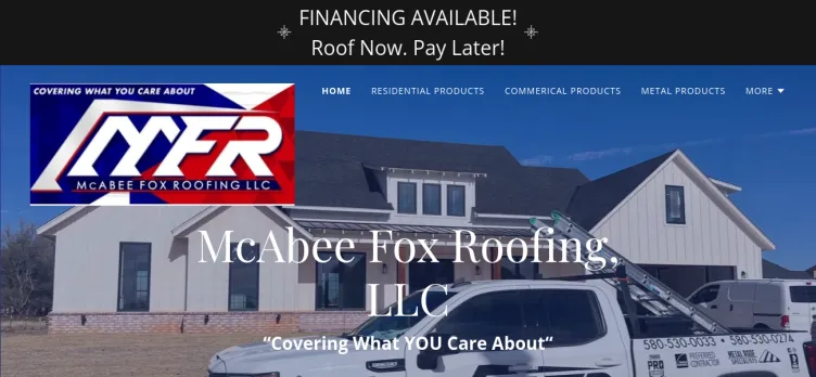 Screenshot McAbee Fox Roofing