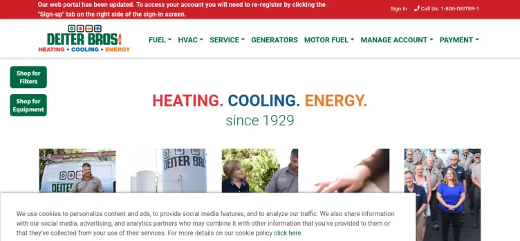 Screenshot Deiter Bros. Heating Cooling Energy