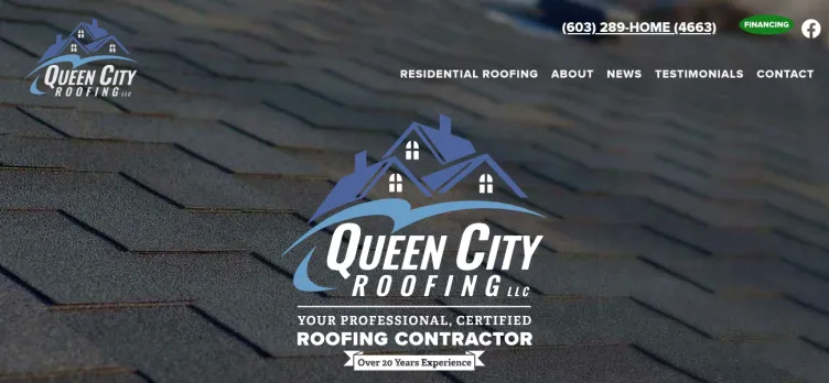Screenshot Queen City Roofing
