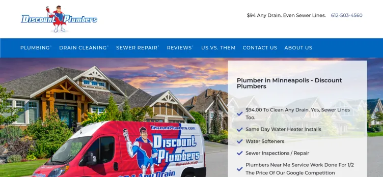 Screenshot Discount Plumbing and Drain Cleaning