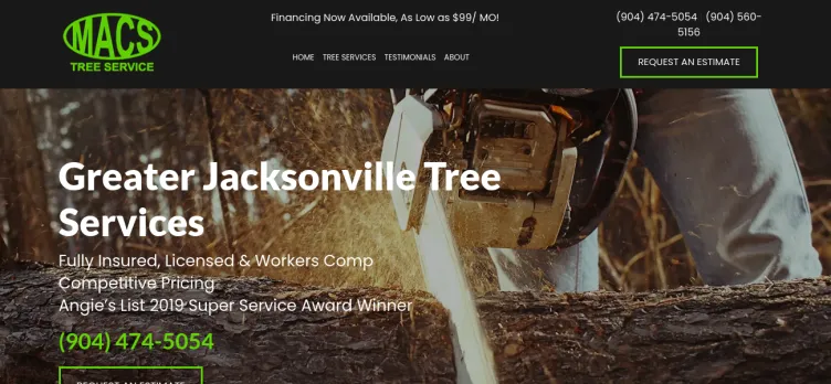 Screenshot Macs Tree Service