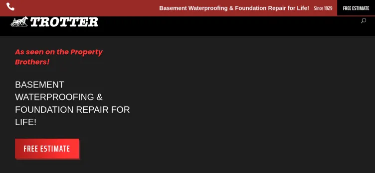 Screenshot Trotter Waterproofing & Foundation Repair Experts
