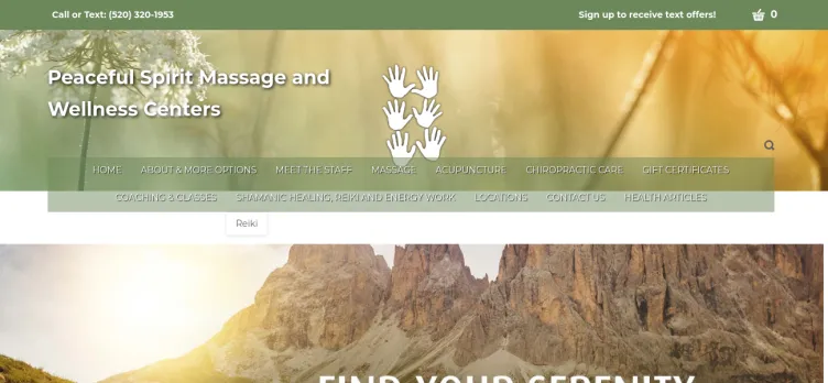 Screenshot Peaceful Spirit Massage and Wellness Centers