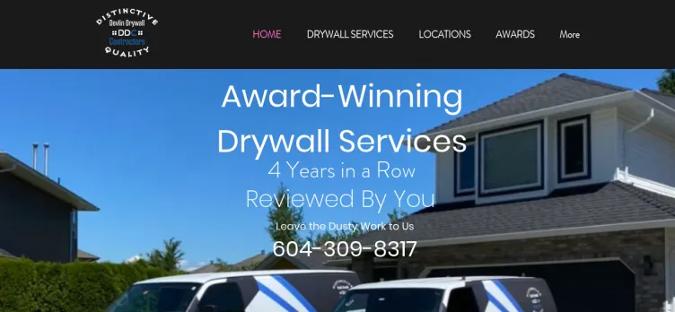 Screenshot Devlin Drywall Contractors