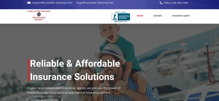 Screenshot Lancaster-Decamp Insurance Agency